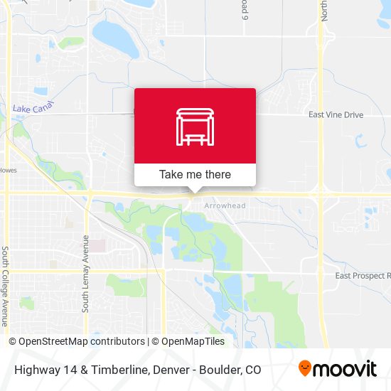 Highway 14 & Timberline map