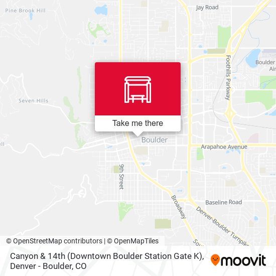 Mapa de Canyon & 14th (Downtown Boulder Station Gate K)