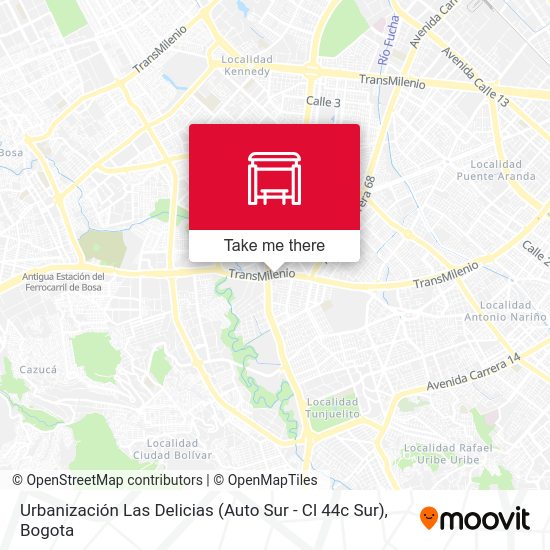 Mapa de Urbanización Las Delicias (Auto Sur - Cl 44c Sur)