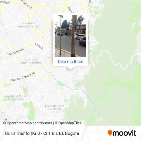 Mapa de Br. El Triunfo (Kr 3 - Cl 1 Bis B)