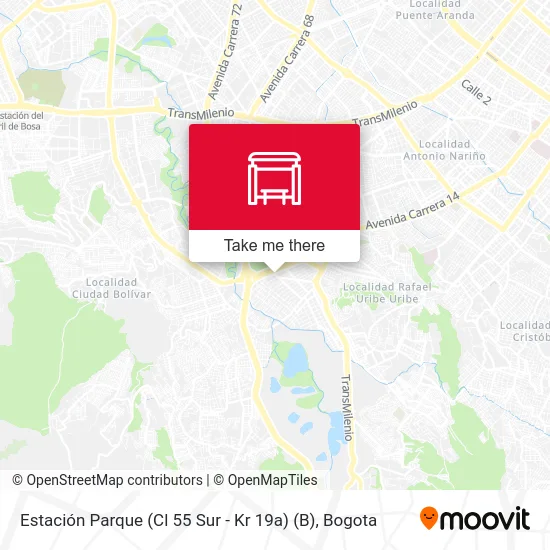 Mapa de Estación Parque (Cl 55 Sur - Kr 19a) (B)