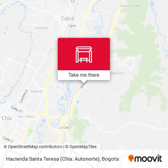 Mapa de Hacienda Santa Teresa (Chía: Autonorte)