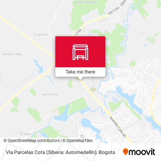 Vía Parcelas Cota (Siberia: Automedellín) map