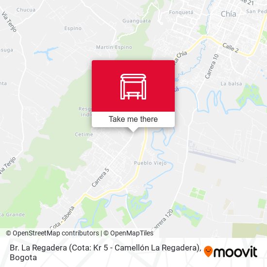 Br. La Regadera (Cota: Kr 5 - Camellón La Regadera) map