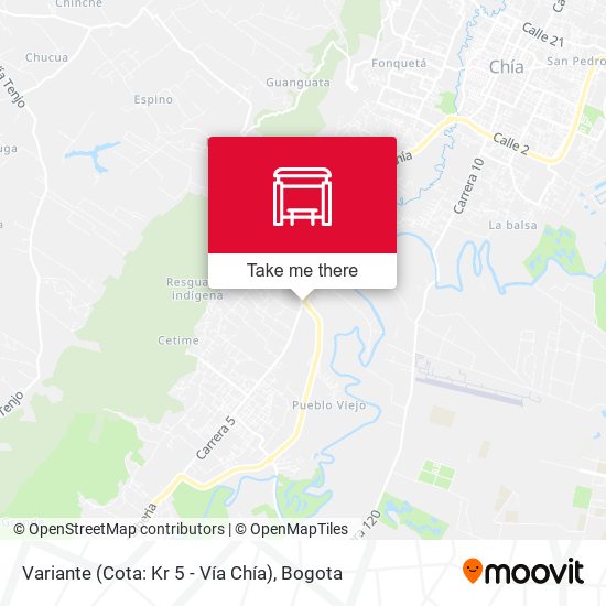 Variante (Cota: Kr 5 - Vía Chía) map