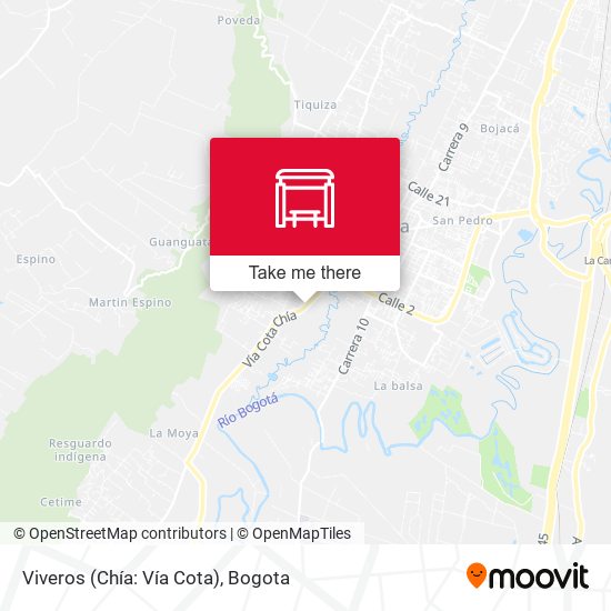 Viveros (Chía: Vía Cota) map
