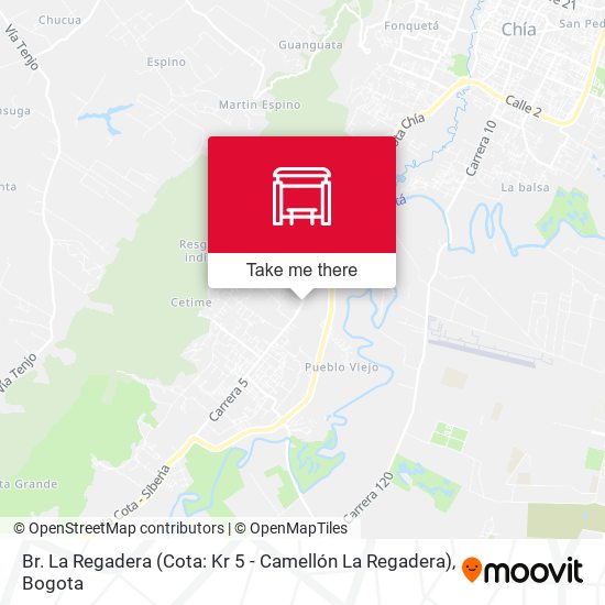 Br. La Regadera (Cota: Kr 5 - Camellón La Regadera) map