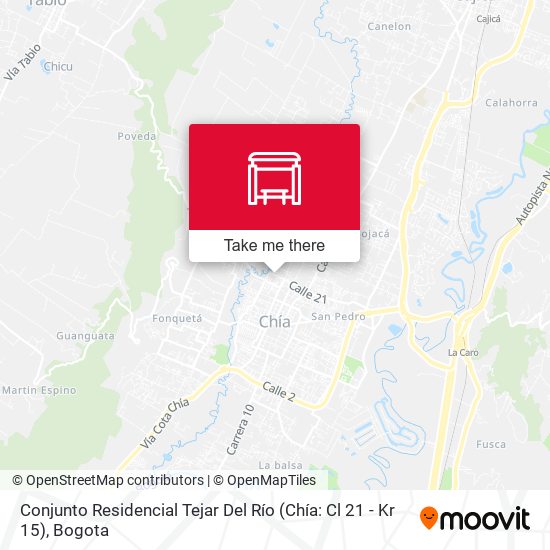 Conjunto Residencial Tejar Del Río (Chía: Cl 21 - Kr 15) map
