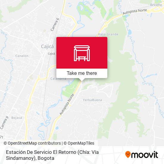 Mapa de Estación De Servicio El Retorno (Chía: Vía Sindamanoy)