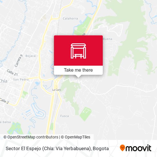 Mapa de Sector El Espejo (Chía: Vía Yerbabuena)