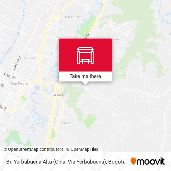 Mapa de Br. Yerbabuena Alta (Chía: Vía Yerbabuena)