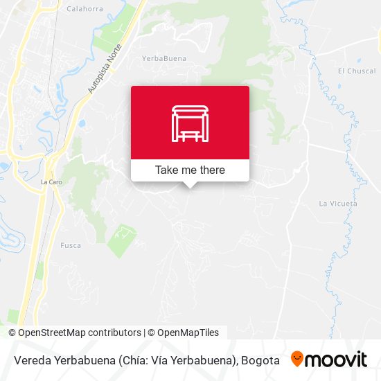Mapa de Vereda Yerbabuena (Chía: Vía Yerbabuena)