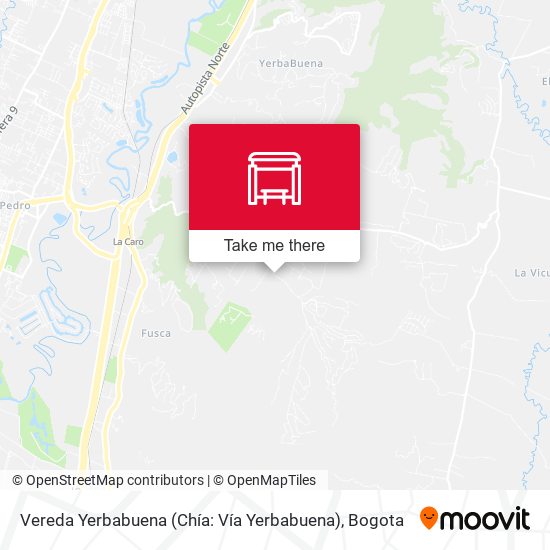 Mapa de Vereda Yerbabuena (Chía: Vía Yerbabuena)