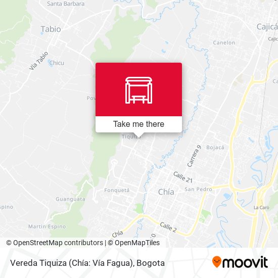 Vereda Tiquiza (Chía: Vía Fagua) map