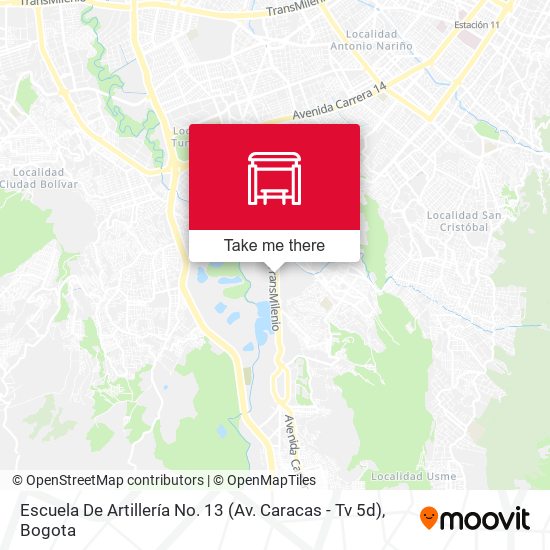 Mapa de Escuela De Artillería No. 13 (Av. Caracas - Tv 5d)