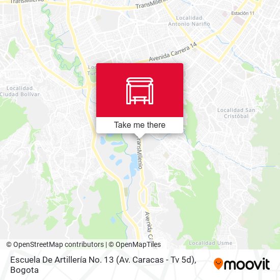 Mapa de Escuela De Artillería No. 13 (Av. Caracas - Tv 5d)