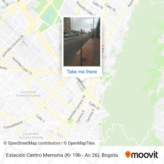 Estación Centro Memoria (Kr 19b - Ac 26) map