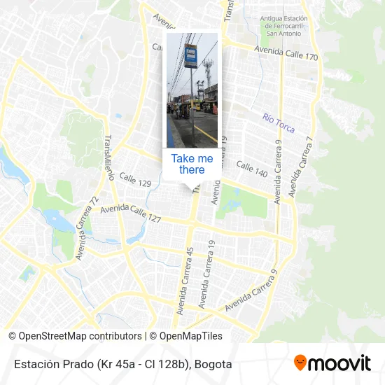 Mapa de Estación Prado (Kr 45a - Cl 128b)