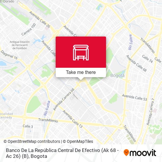 Banco De La República Central De Efectivo (Ak 68 - Ac 26) (B) map