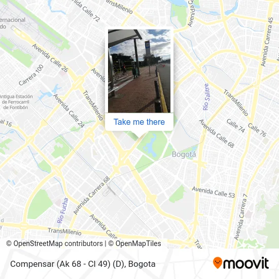 Compensar (Ak 68 - Cl 49) (D) map