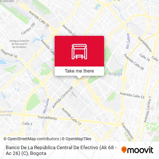 Banco De La República Central De Efectivo (Ak 68 - Ac 26) (C) map