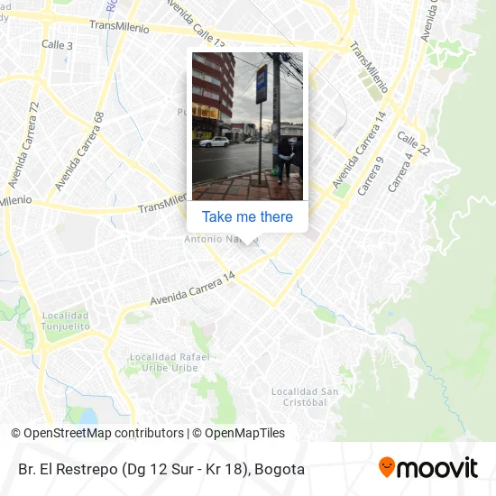 Br. El Restrepo (Dg 12 Sur - Kr 18) map