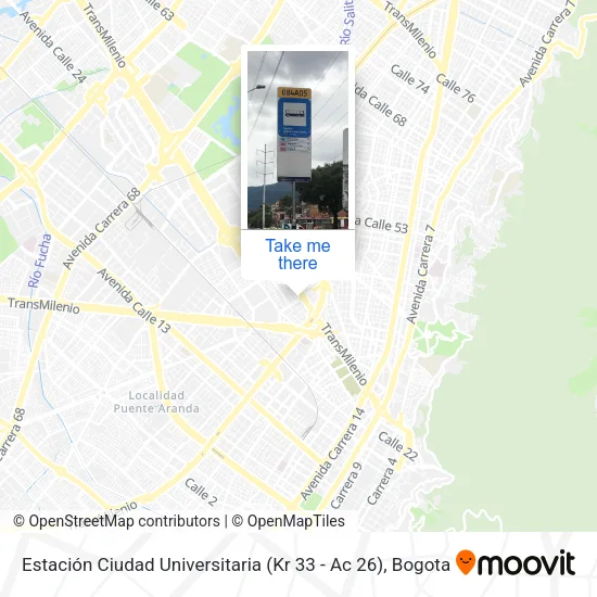 Mapa de Estación Ciudad Universitaria (Kr 33 - Ac 26)