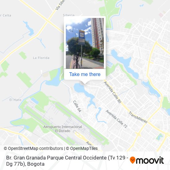 Br. Gran Granada Parque Central Occidente (Tv 129 - Dg 77b) map