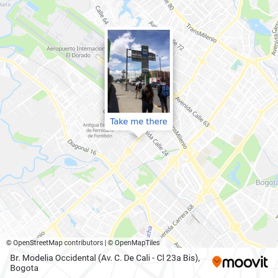 Mapa de Br. Modelia Occidental (Av. C. De Cali - Cl 23a Bis)