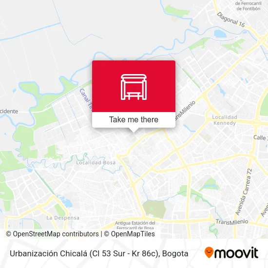 Mapa de Urbanización Chicalá (Cl 53 Sur - Kr 86c)
