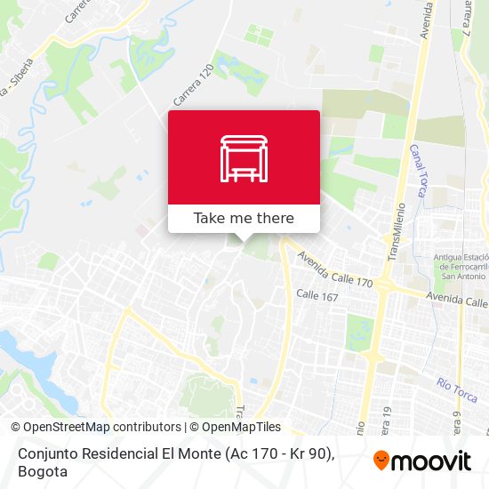 Mapa de Conjunto Residencial El Monte (Ac 170 - Kr 90)