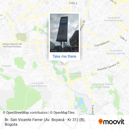 Mapa de Br. San Vicente Ferrer (Av. Boyacá - Kr 31) (B)