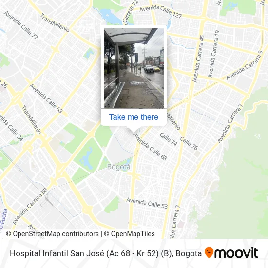 Hospital Infantil San José (Ac 68 - Kr 52) (B) map