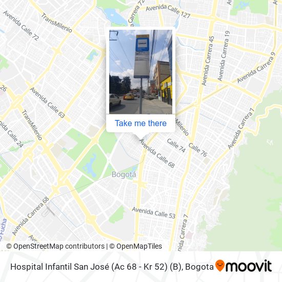 Hospital Infantil San José (Ac 68 - Kr 52) (B) map