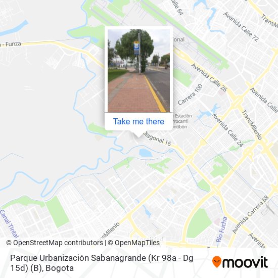 Parque Urbanización Sabanagrande (Kr 98a - Dg 15d) (B) map