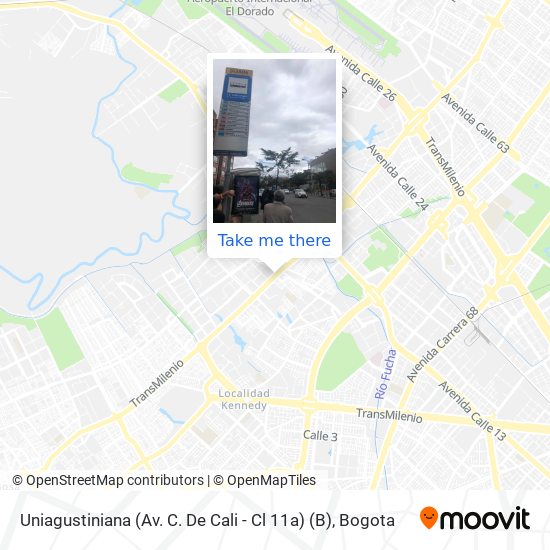 Mapa de Uniagustiniana (Av. C. De Cali - Cl 11a) (B)