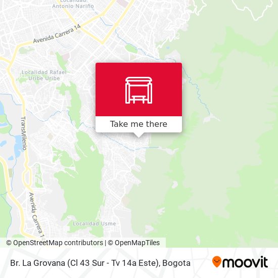 Mapa de Br. La Grovana (Cl 43 Sur - Tv 14a Este)