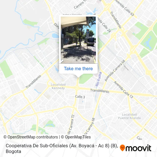 Mapa de Cooperativa De Sub-Oficiales (Av. Boyacá - Ac 8) (B)