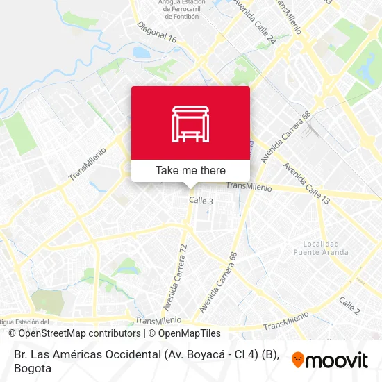 Mapa de Br. Las Américas Occidental (Av. Boyacá - Cl 4) (B)