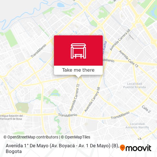Avenida 1° De Mayo (Av. Boyacá - Av. 1 De Mayo) (B) map