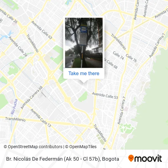 Mapa de Br. Nicolás De Federmán (Ak 50 - Cl 57b)