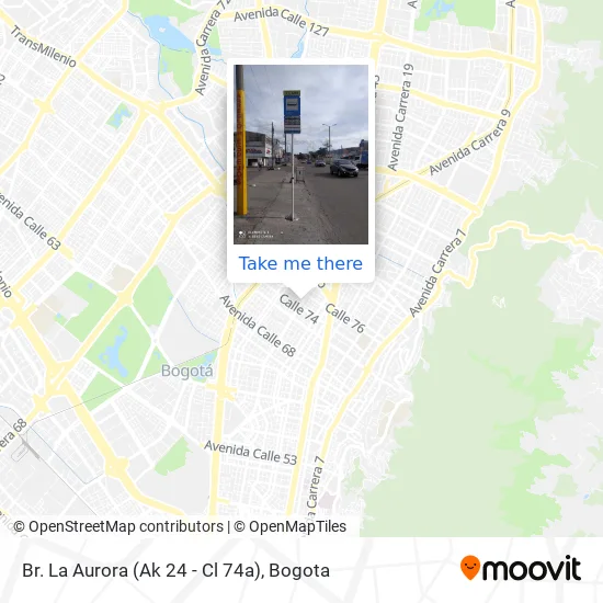 Mapa de Br. La Aurora (Ak 24 - Cl 74a)