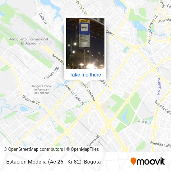 Mapa de Estación Modelia (Ac 26 - Kr 82)