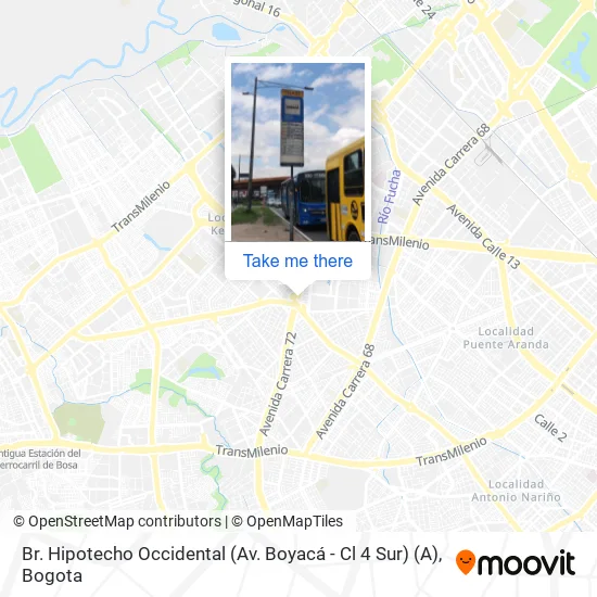 Mapa de Br. Hipotecho Occidental (Av. Boyacá - Cl 4 Sur) (A)