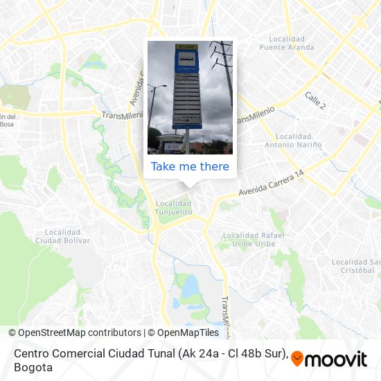 Mapa de Centro Comercial Ciudad Tunal (Ak 24a - Cl 48b Sur)