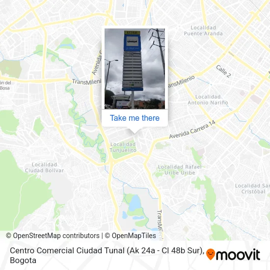 Mapa de Centro Comercial Ciudad Tunal (Ak 24a - Cl 48b Sur)