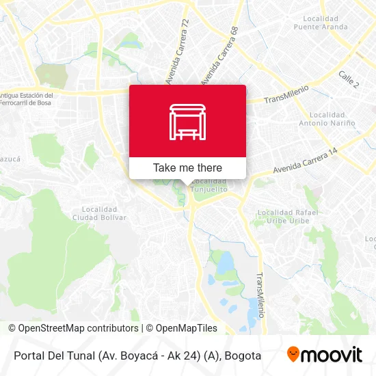 Mapa de Portal Del Tunal (Av. Boyacá - Ak 24) (A)
