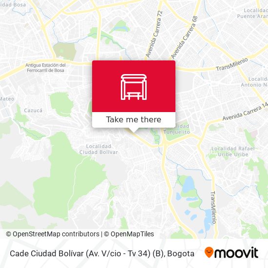 Mapa de Cade Ciudad Bolívar (Av. V / cio - Tv 34) (B)