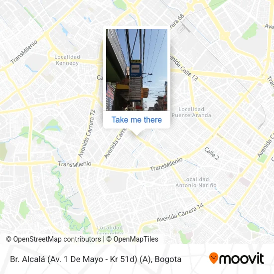 Mapa de Br. Alcalá (Av. 1 De Mayo - Kr 51d) (A)