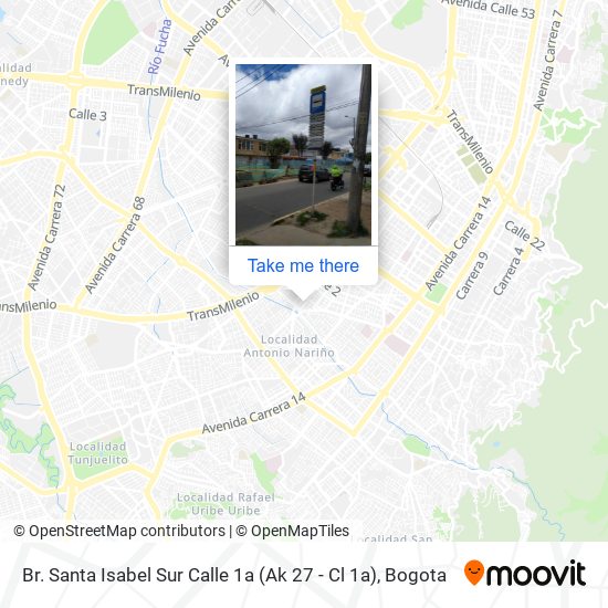 Br. Santa Isabel Sur Calle 1a (Ak 27 - Cl 1a) map